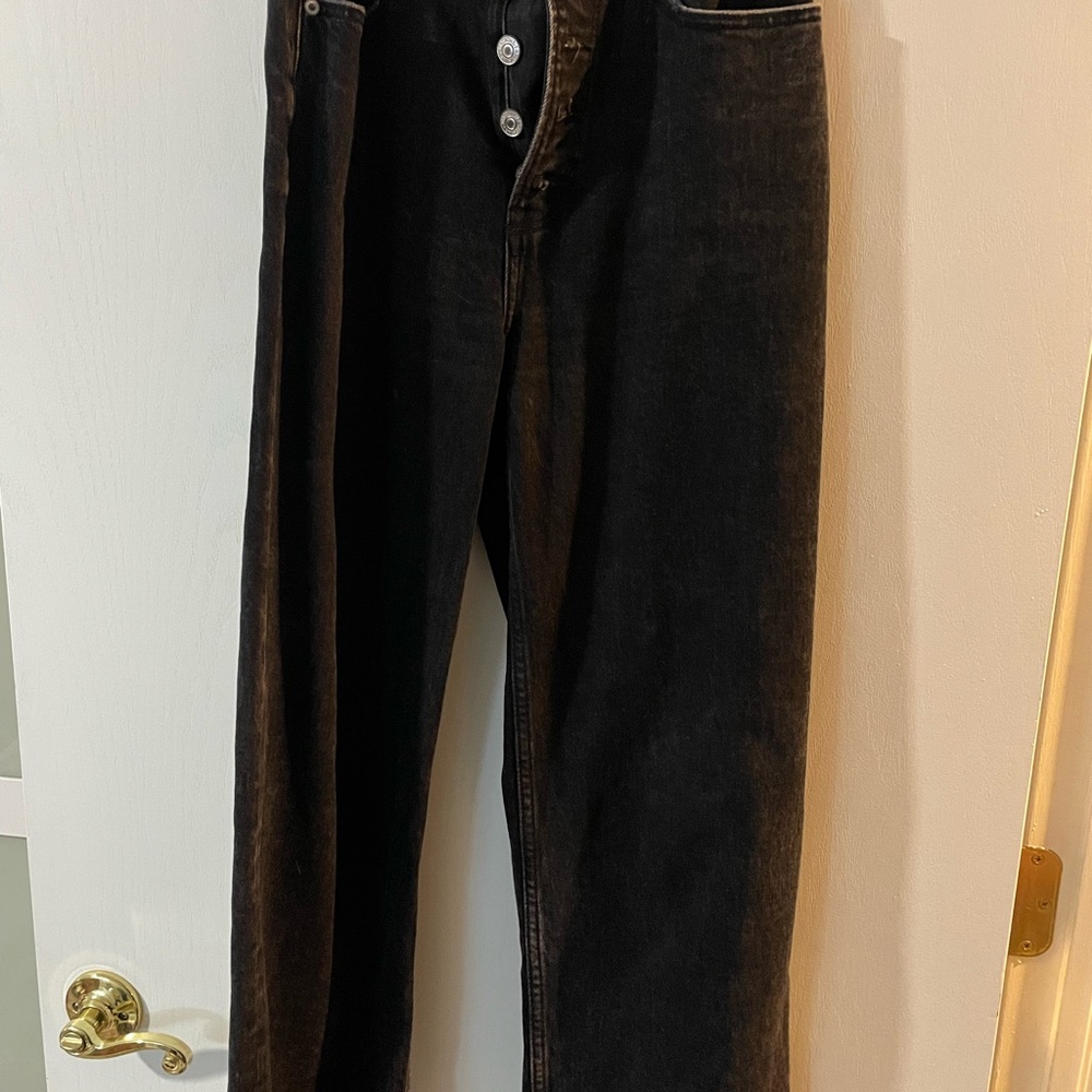 Abercrombie & Fitch Black Wash Wide Leg Jeans